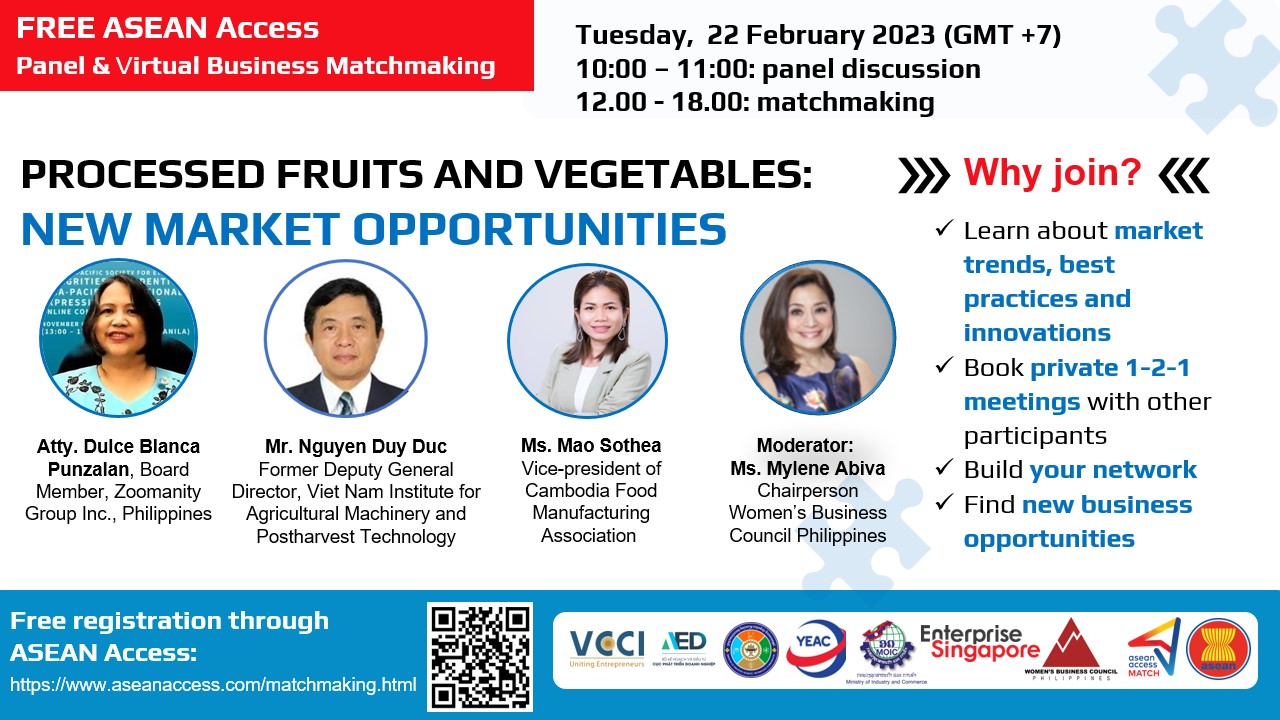 Processed fruits and vegetables event flyer