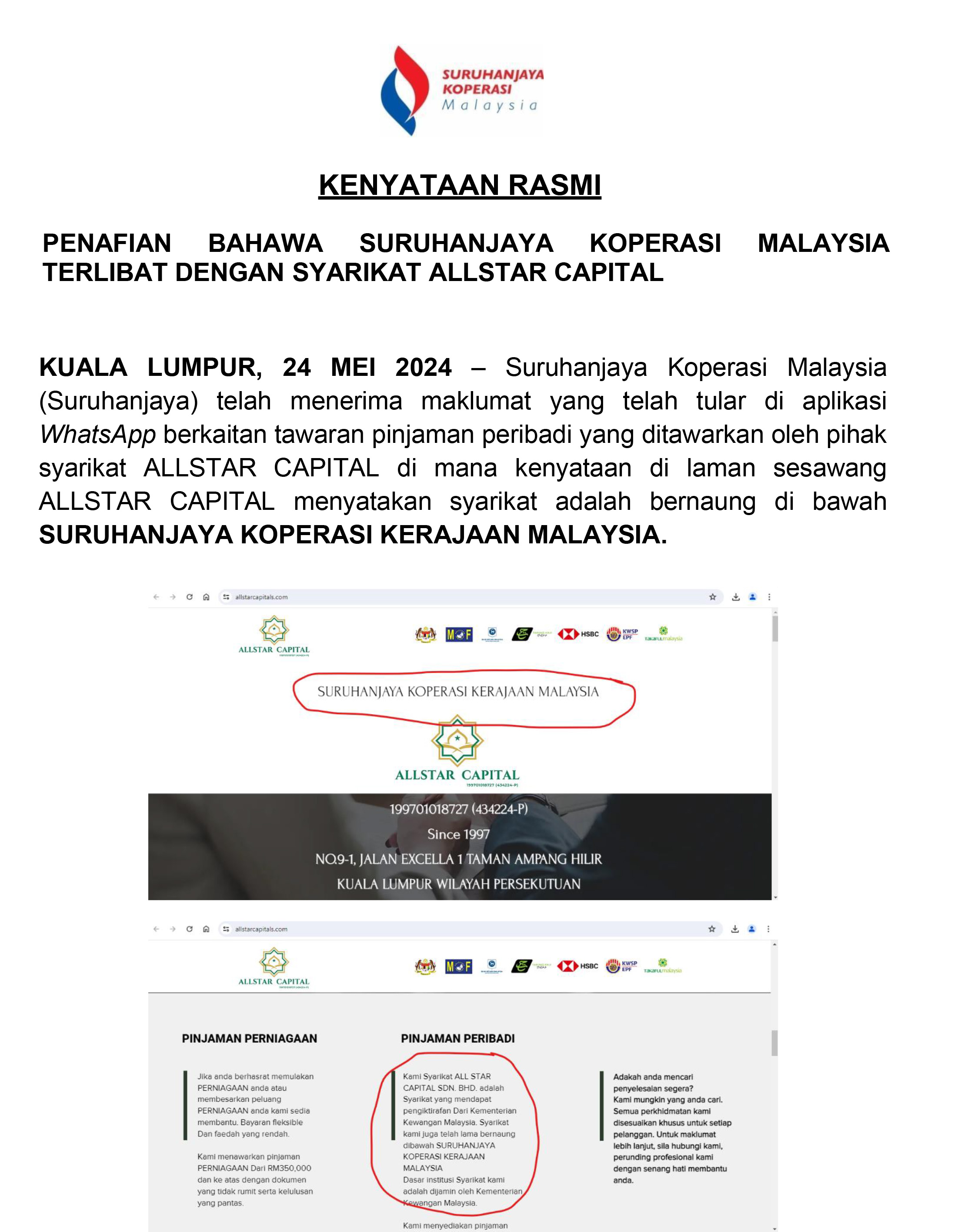 PENYALAHGUNAAN NAMA SURUHANJAYA KOPERASI MALAYSIA 2